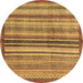 Round Abstract Brown Modern Rug, abs3453brn
