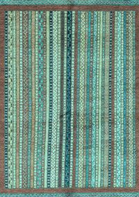 Abstract Light Blue Modern Rug, abs3453lblu