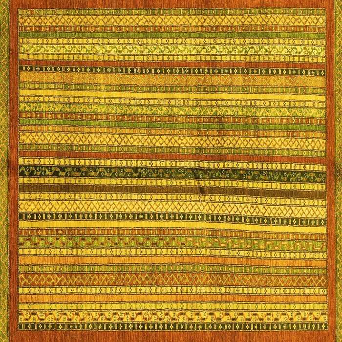 Square Abstract Yellow Modern Rug, abs3453yw