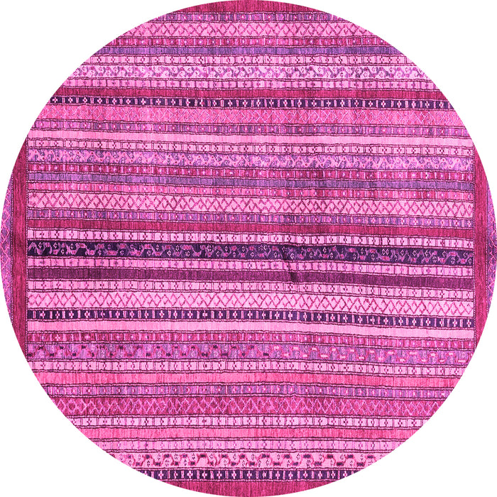 Round Abstract Pink Modern Rug, abs3453pnk