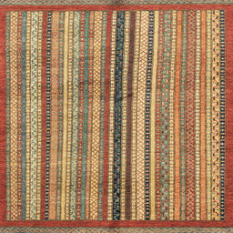 Square Machine Washable Abstract Metallic Gold Rug, wshabs3453