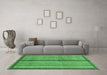 Machine Washable Abstract Emerald Green Modern Area Rugs in a Living Room,, wshabs3453emgrn