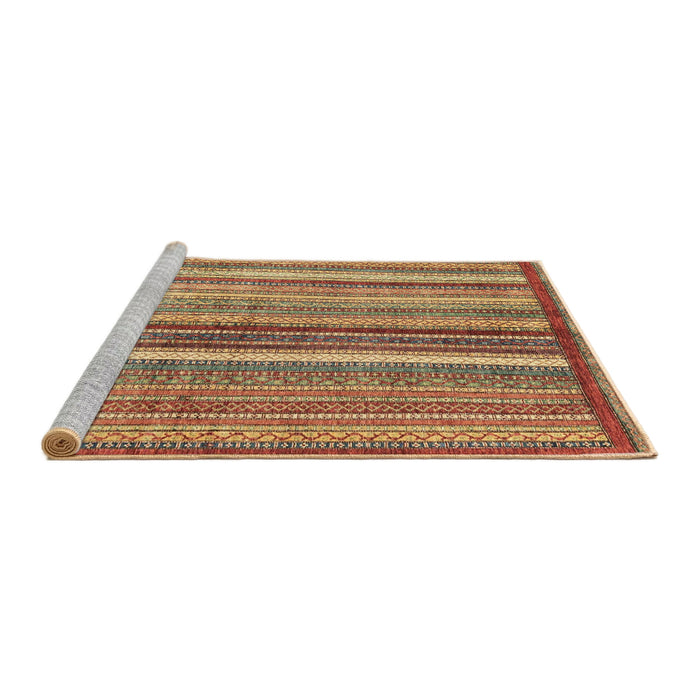 Sideview of Machine Washable Abstract Metallic Gold Rug, wshabs3454