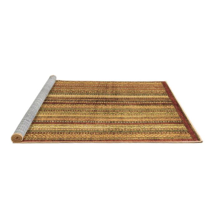 Sideview of Machine Washable Abstract Brown Modern Rug, wshabs3454brn