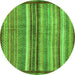 Round Abstract Green Modern Rug, abs3454grn