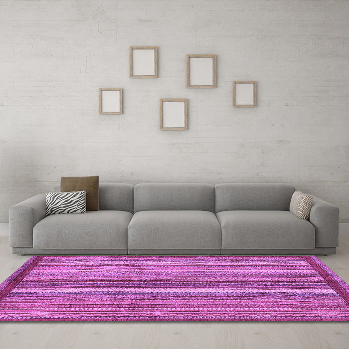 Machine Washable Abstract Purple Modern Area Rugs in a Living Room, wshabs3454pur