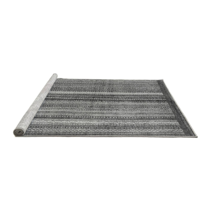 Sideview of Machine Washable Abstract Gray Modern Rug, wshabs3454gry
