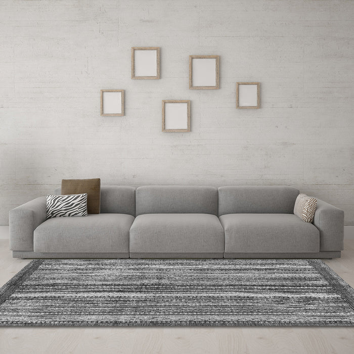 Machine Washable Abstract Gray Modern Rug in a Living Room,, wshabs3454gry