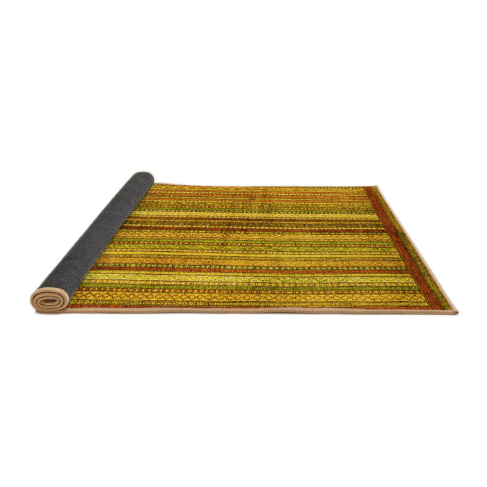 Sideview of Abstract Yellow Modern Rug, abs3454yw