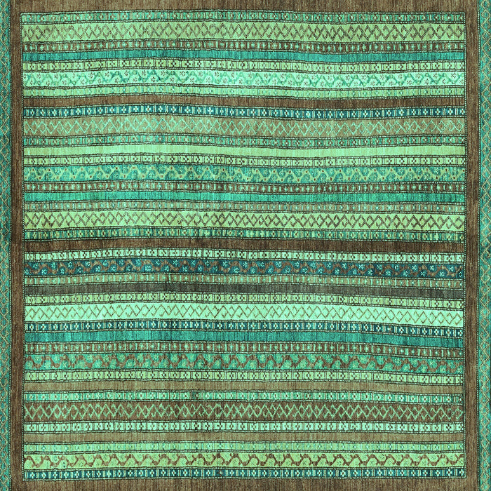 Square Abstract Turquoise Modern Rug, abs3454turq