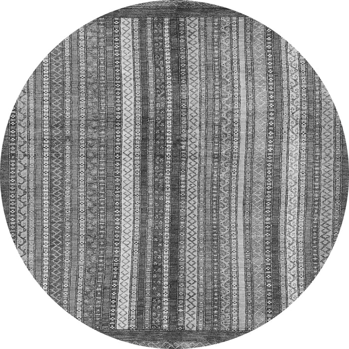 Round Abstract Gray Modern Rug, abs3454gry