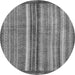Round Abstract Gray Modern Rug, abs3454gry