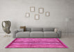 Machine Washable Abstract Pink Modern Rug in a Living Room, wshabs3454pnk