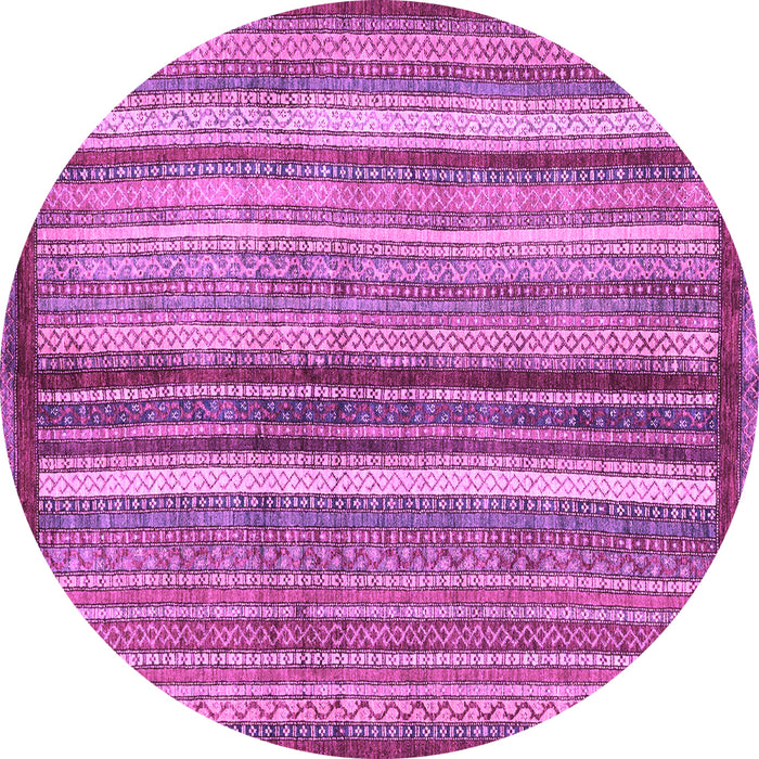 Round Abstract Purple Modern Rug, abs3454pur