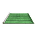 Sideview of Machine Washable Abstract Emerald Green Modern Area Rugs, wshabs3454emgrn