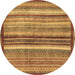 Round Machine Washable Abstract Brown Modern Rug, wshabs3454brn