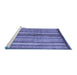 Sideview of Machine Washable Abstract Blue Modern Rug, wshabs3454blu