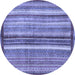 Round Abstract Blue Modern Rug, abs3454blu