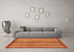 Machine Washable Abstract Orange Modern Area Rugs in a Living Room, wshabs3454org