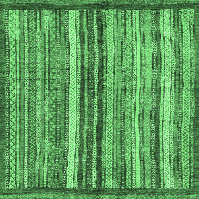 Square Abstract Emerald Green Modern Rug, abs3454emgrn