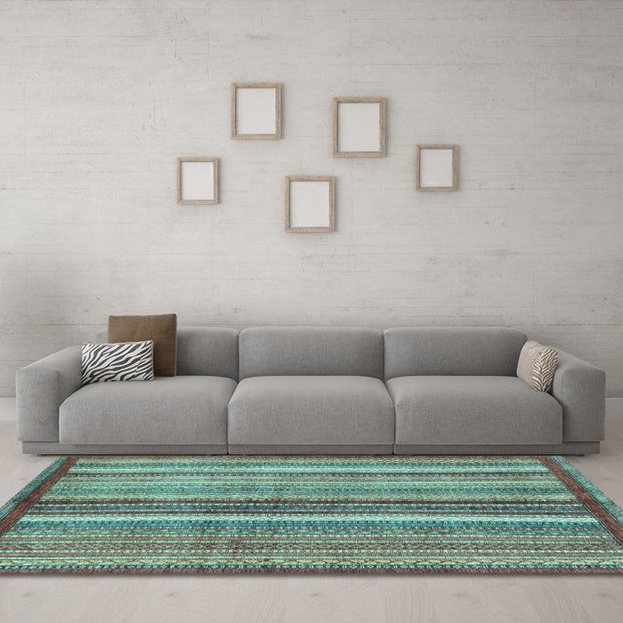 Machine Washable Abstract Light Blue Modern Rug in a Living Room, wshabs3454lblu