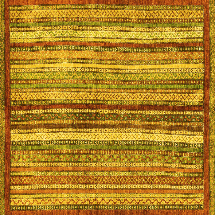 Square Abstract Yellow Modern Rug, abs3454yw