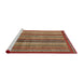 Sideview of Machine Washable Abstract Tomato Red Rug, wshabs3455