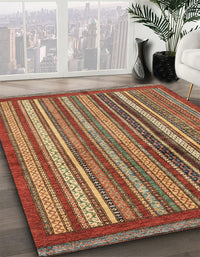 Abstract Red Modern Rug, abs3455