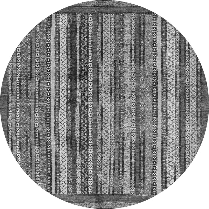 Round Abstract Gray Modern Rug, abs3455gry