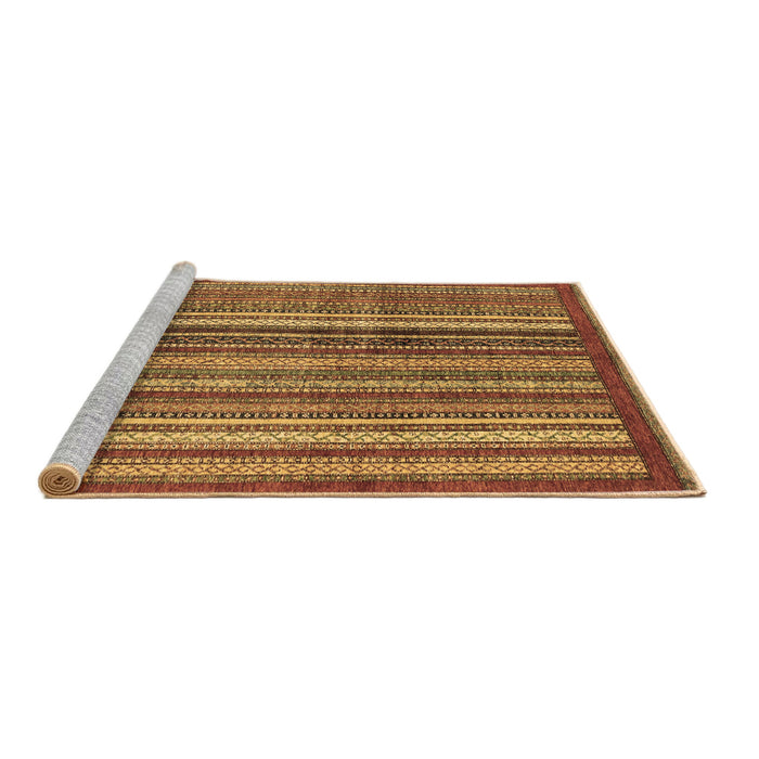 Sideview of Machine Washable Abstract Brown Modern Rug, wshabs3455brn