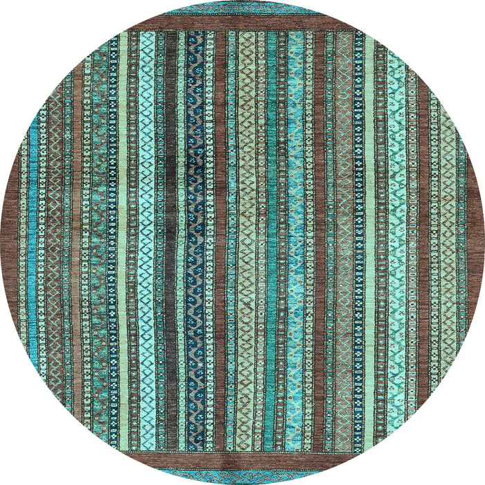 Round Machine Washable Abstract Light Blue Modern Rug, wshabs3455lblu