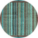 Round Machine Washable Abstract Light Blue Modern Rug, wshabs3455lblu