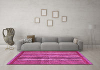 Machine Washable Abstract Pink Modern Rug, wshabs3455pnk