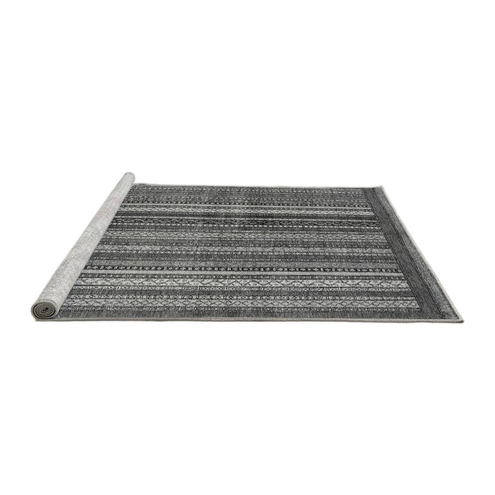 Sideview of Machine Washable Abstract Gray Modern Rug, wshabs3455gry