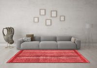 Machine Washable Abstract Red Modern Rug, wshabs3455red