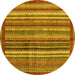 Round Machine Washable Abstract Yellow Modern Rug, wshabs3455yw