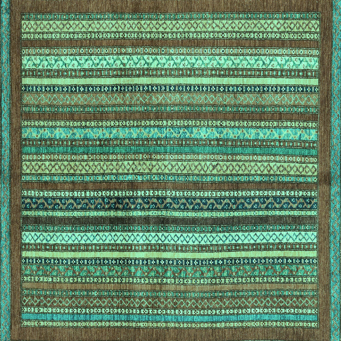 Square Abstract Turquoise Modern Rug, abs3455turq
