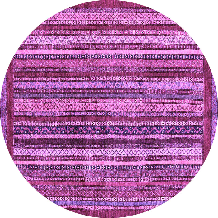 Round Machine Washable Abstract Purple Modern Area Rugs, wshabs3455pur