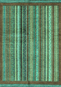 Abstract Turquoise Modern Rug, abs3455turq