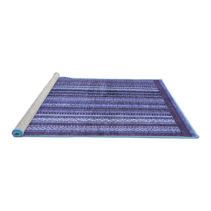 Sideview of Machine Washable Abstract Blue Modern Rug, wshabs3455blu