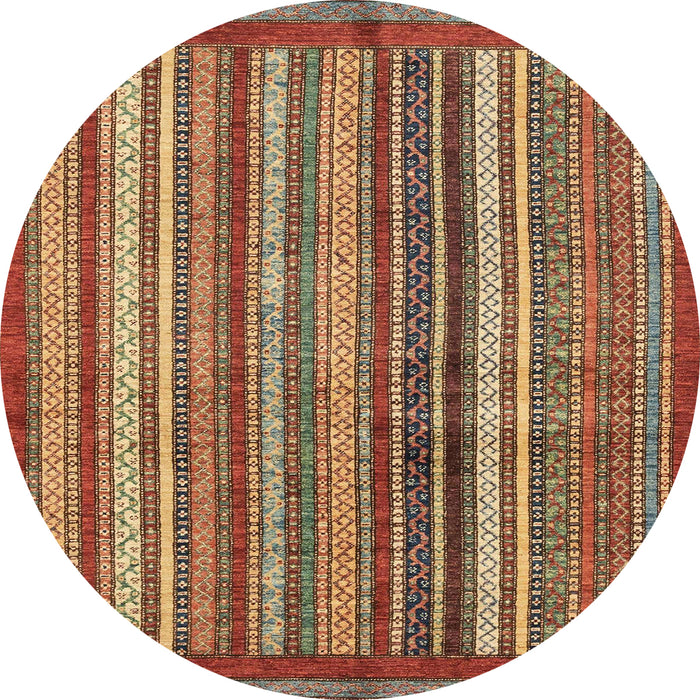 Round Abstract Red Modern Rug, abs3455