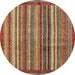 Round Abstract Red Modern Rug, abs3455