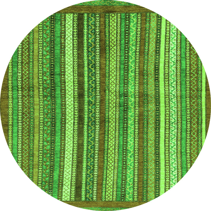Round Abstract Green Modern Rug, abs3456grn