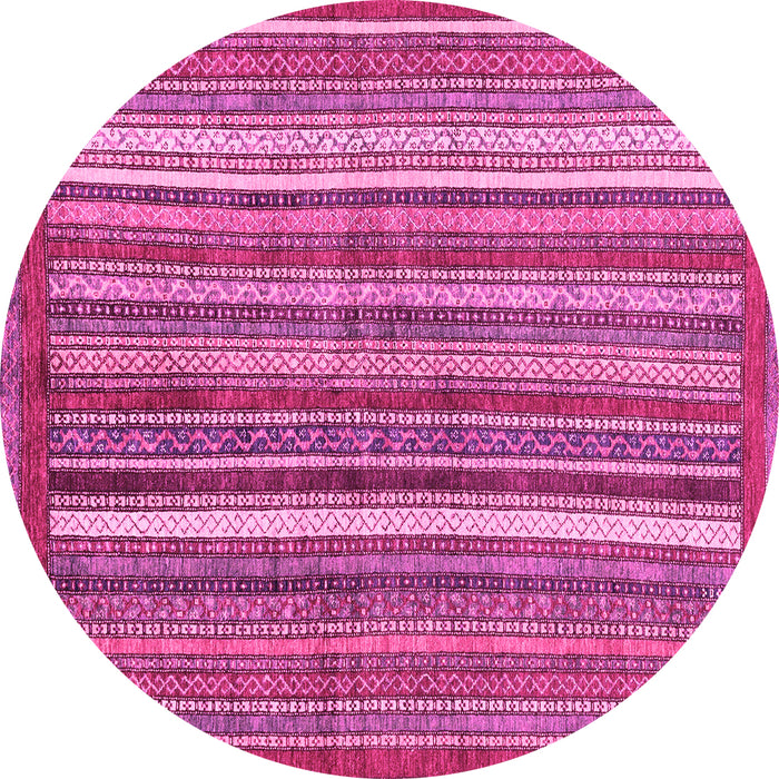 Round Abstract Pink Modern Rug, abs3456pnk