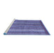 Sideview of Machine Washable Abstract Blue Modern Rug, wshabs3456blu