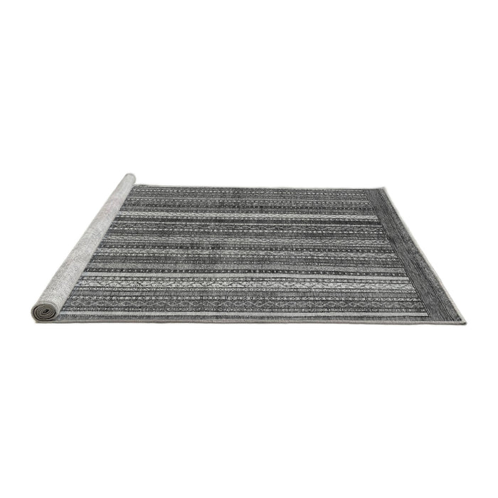 Sideview of Machine Washable Abstract Gray Modern Rug, wshabs3456gry