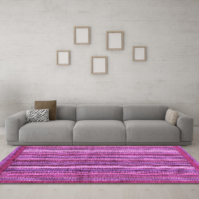 Machine Washable Abstract Purple Modern Area Rugs in a Living Room, wshabs3456pur
