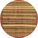 Round Machine Washable Abstract Brown Modern Rug, wshabs3456brn