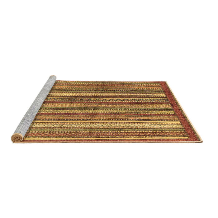 Sideview of Machine Washable Abstract Brown Modern Rug, wshabs3456brn
