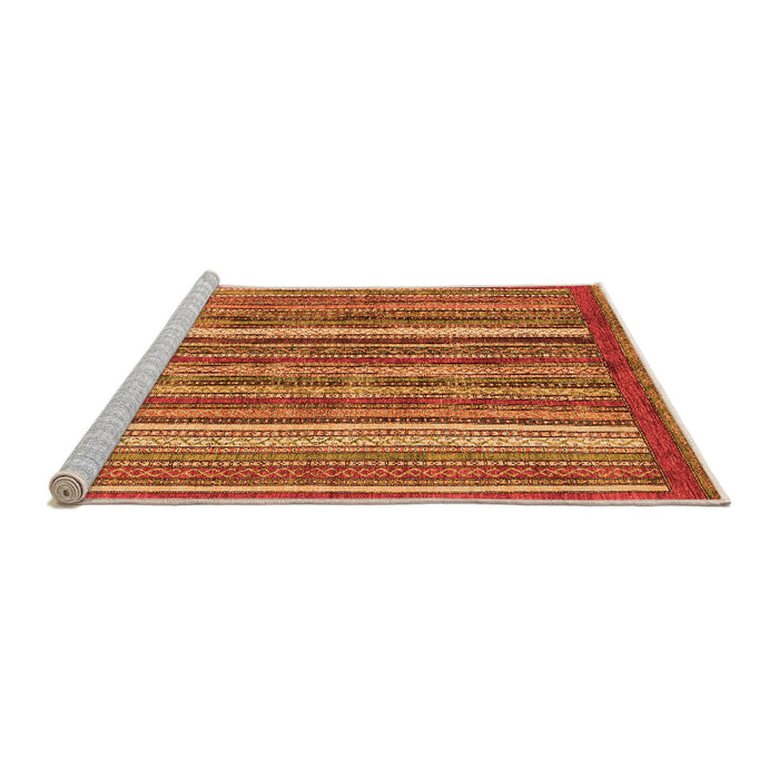 Sideview of Machine Washable Abstract Orange Modern Area Rugs, wshabs3456org